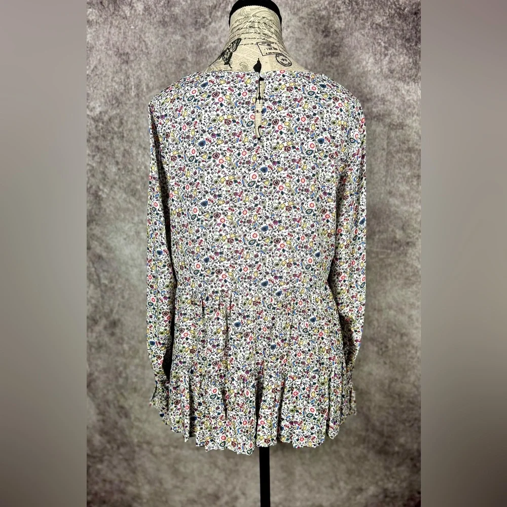 Jane and Delancey Multicolor CottageCore Floral Tunic Top Peplum size M - Picture 5 of 12